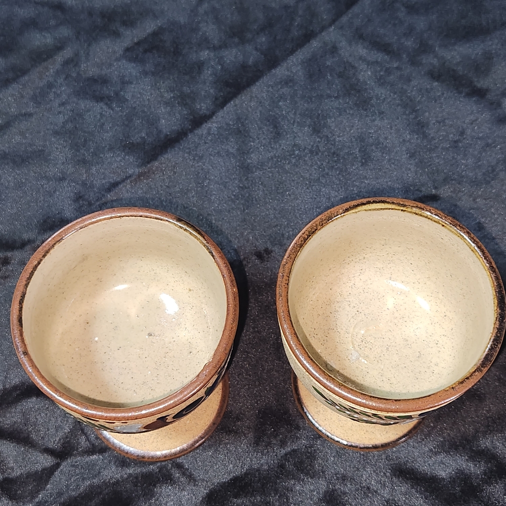 4.5" Mexico Tonala Style Signed Handpainted Folk Art Pottery Cup - Picture 4 of 5